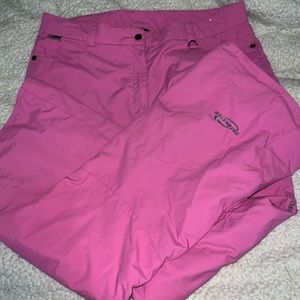 Pink snow pants!